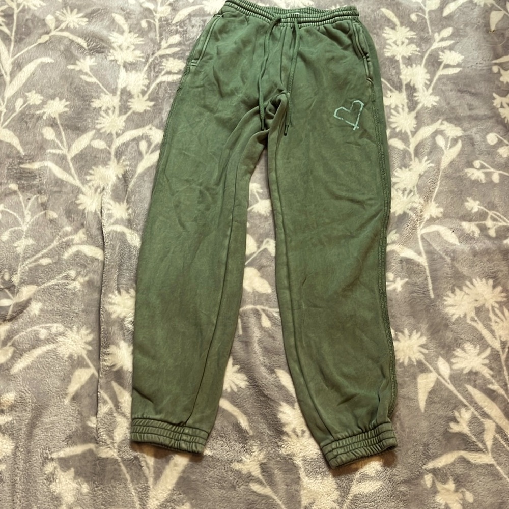 Aerie Jogger Sweatpants green - pockets -must have Sz S